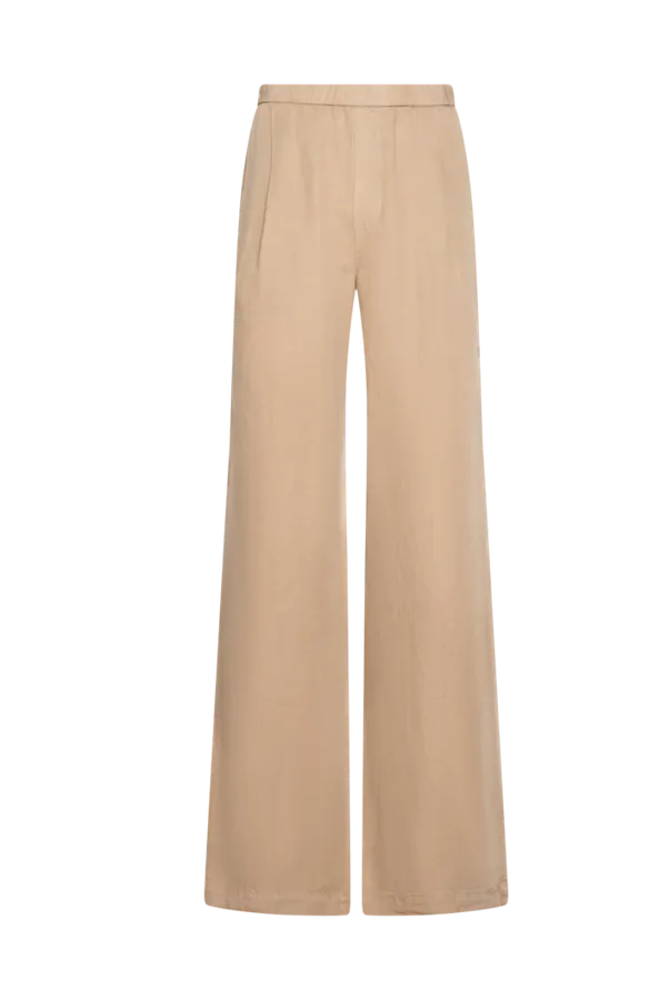 0039 Italy TASMIN NEW TAN LINEN VISCOSE TROUSERS