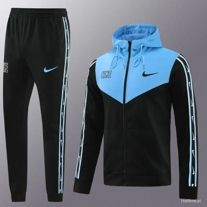 23/24 NIKE Black/Blue Full Zipper Hooide Jacket+Pants