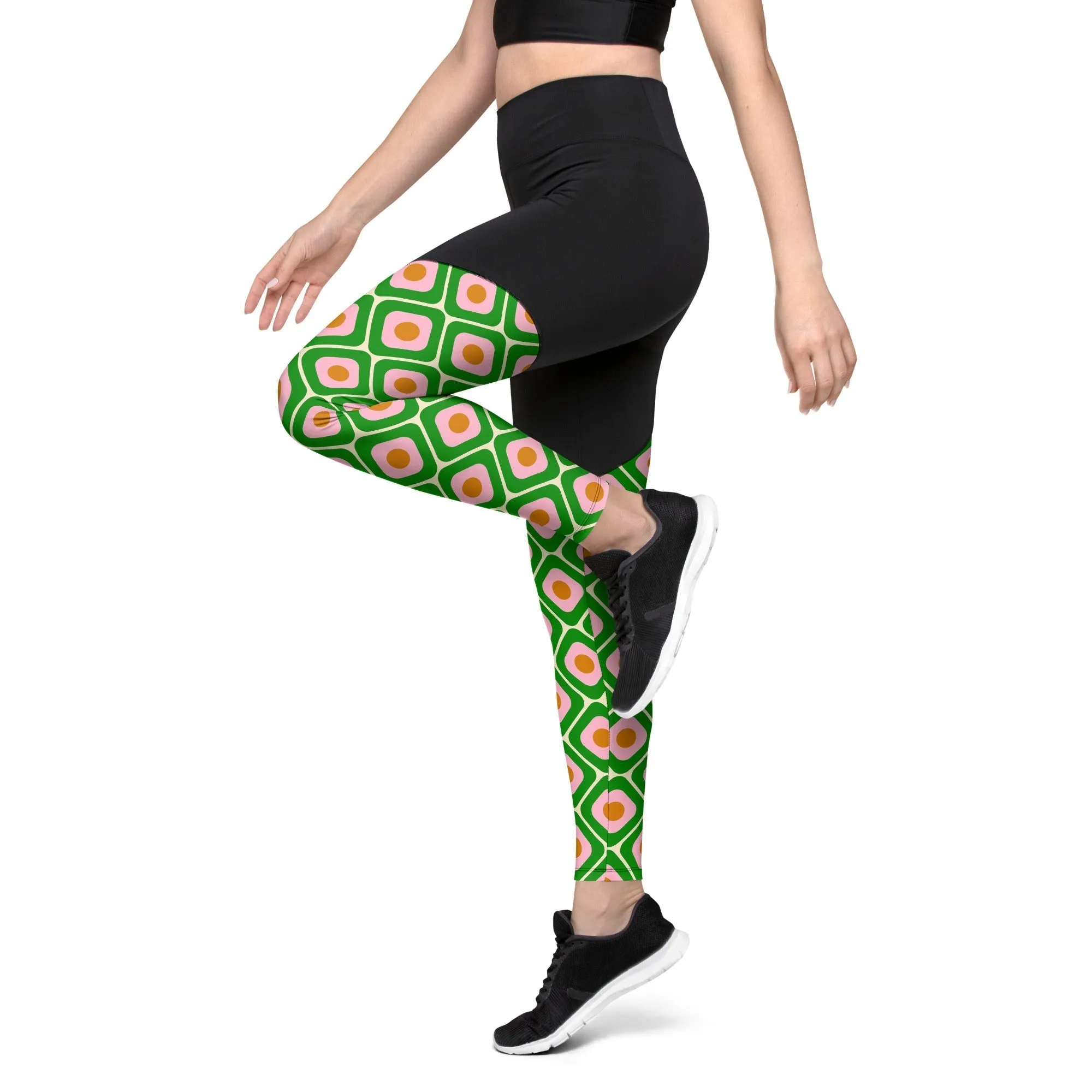 70s Retro Pattern Compression Leggings