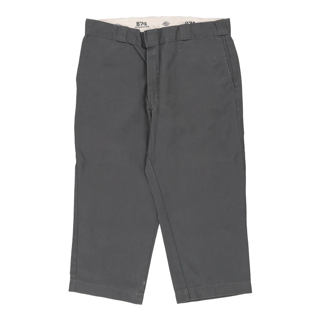 874 Dickies Trousers - 36W 24L Grey Cotton Blend