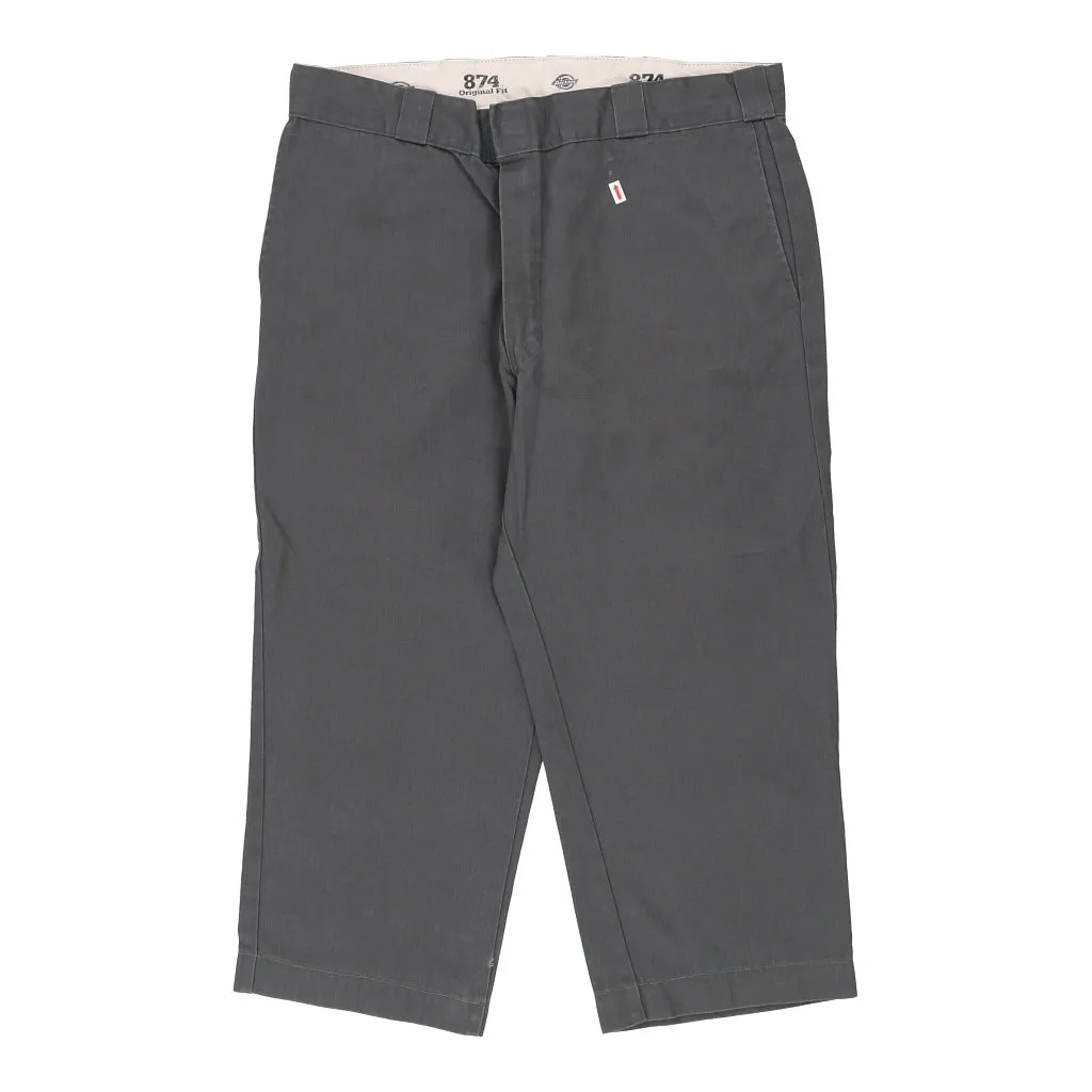 874 Dickies Trousers - 36W 24L Grey Cotton Blend