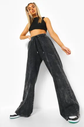 Acid Wash Extreme Wide Leg Joggers