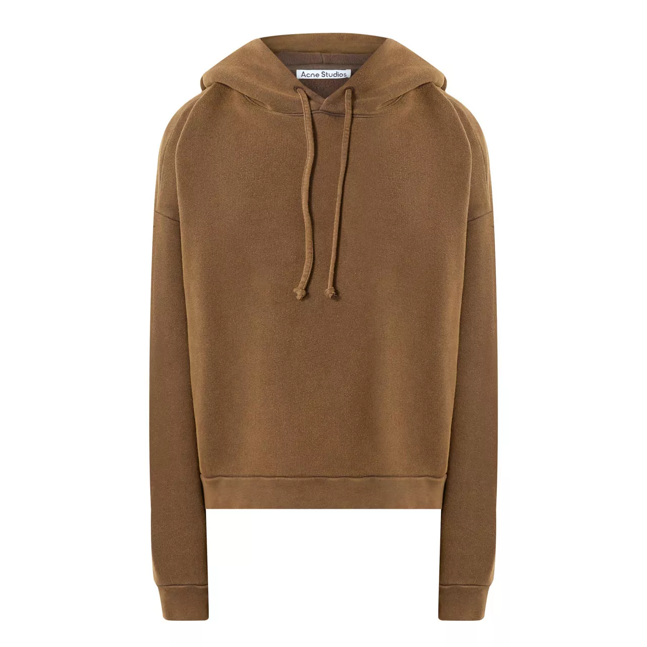 ACNE STUDIOS The Sustainable Edit Washed Logo Drawstring Hoodie - Chocolate Brown