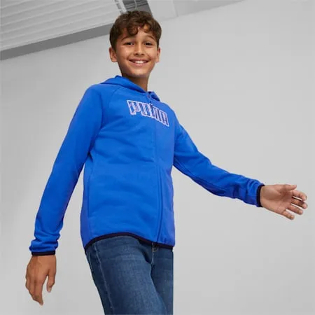 Active Sports Full-Zip Hoodie - Boys 8-16 years | Racing Blue | PUMA Exclusion List | PUMA 