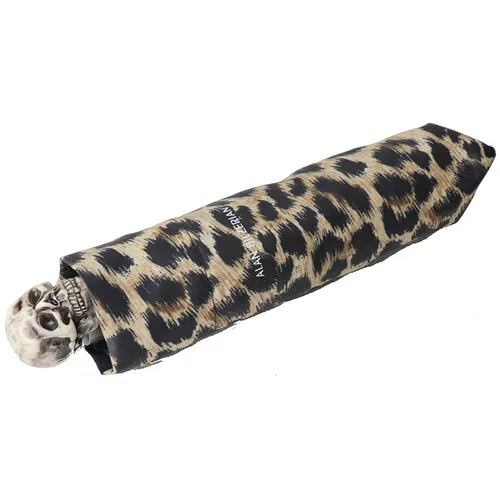 Alan Bilzerian Private Label Bone Skull & Leopard Folding Umbrella