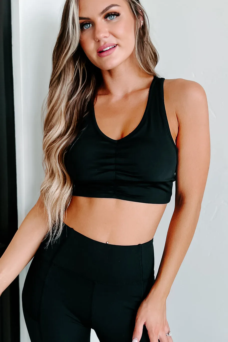 Always Moving Two Piece Top & Leggings Set (Black)