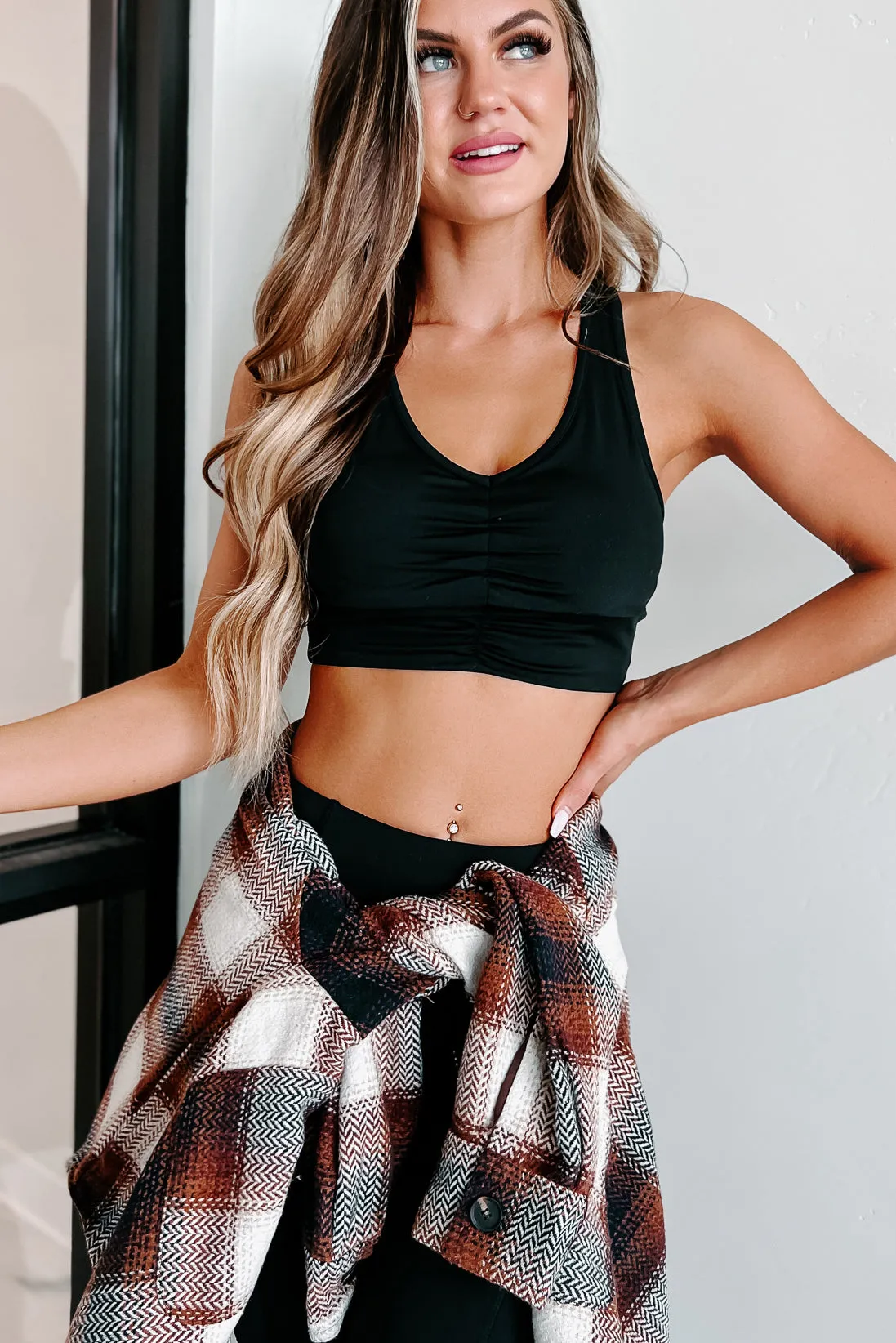 Always Moving Two Piece Top & Leggings Set (Black)