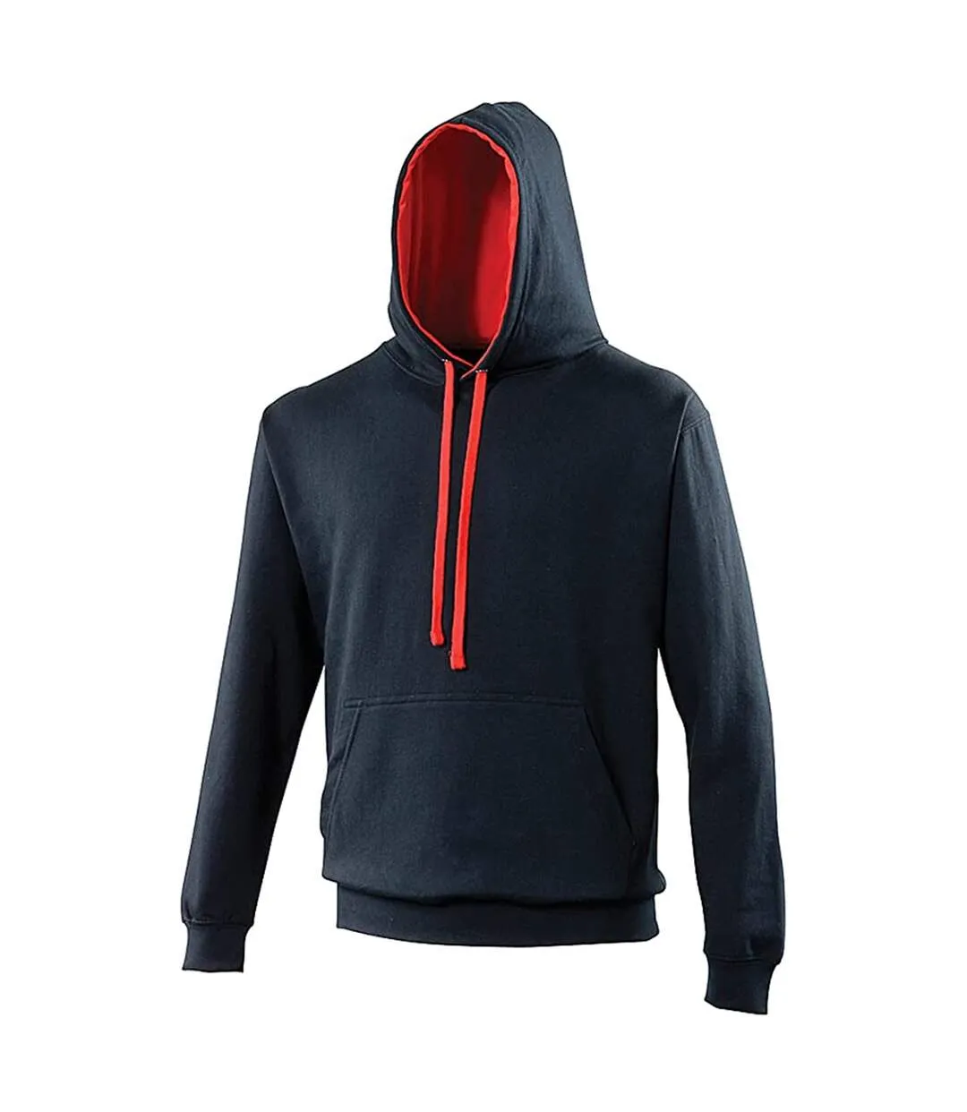 Awdis Mens Varsity Hooded Sweatshirt / Hoodie / Zoodie (New French Navy/Fire Red) - UTRW182