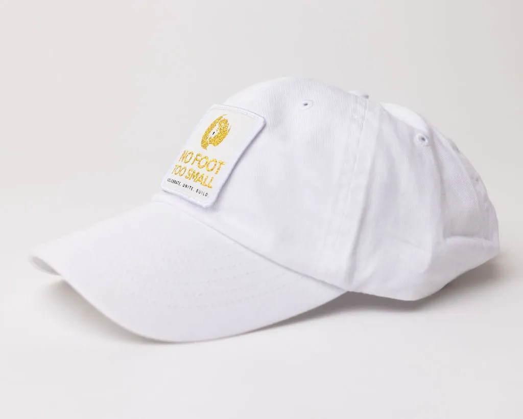 Baseball Hat- White (gold patch)