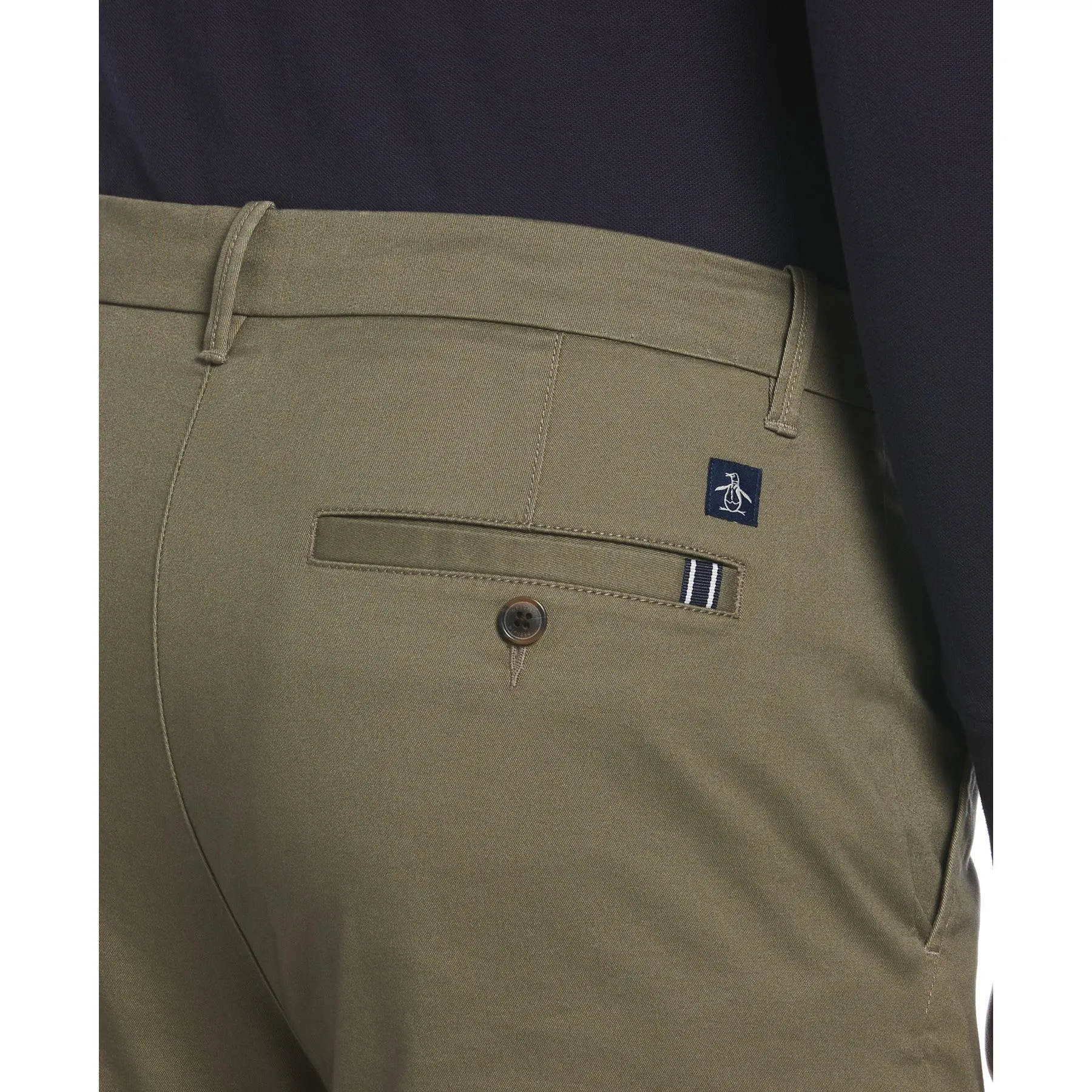 Basic Recycled Cotton Chino Trousers In Dusty Olive