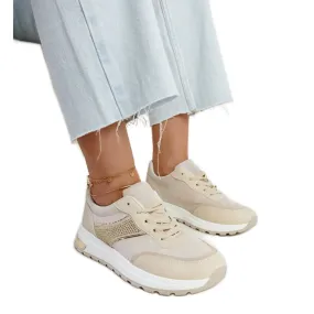 Beige sneakers on the Lubna platform