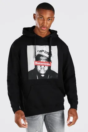 Biggie Notorious Crown Print License Hoodie | boohooMAN UK