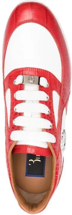 Billionaire croco-embossed panel sneakers Red