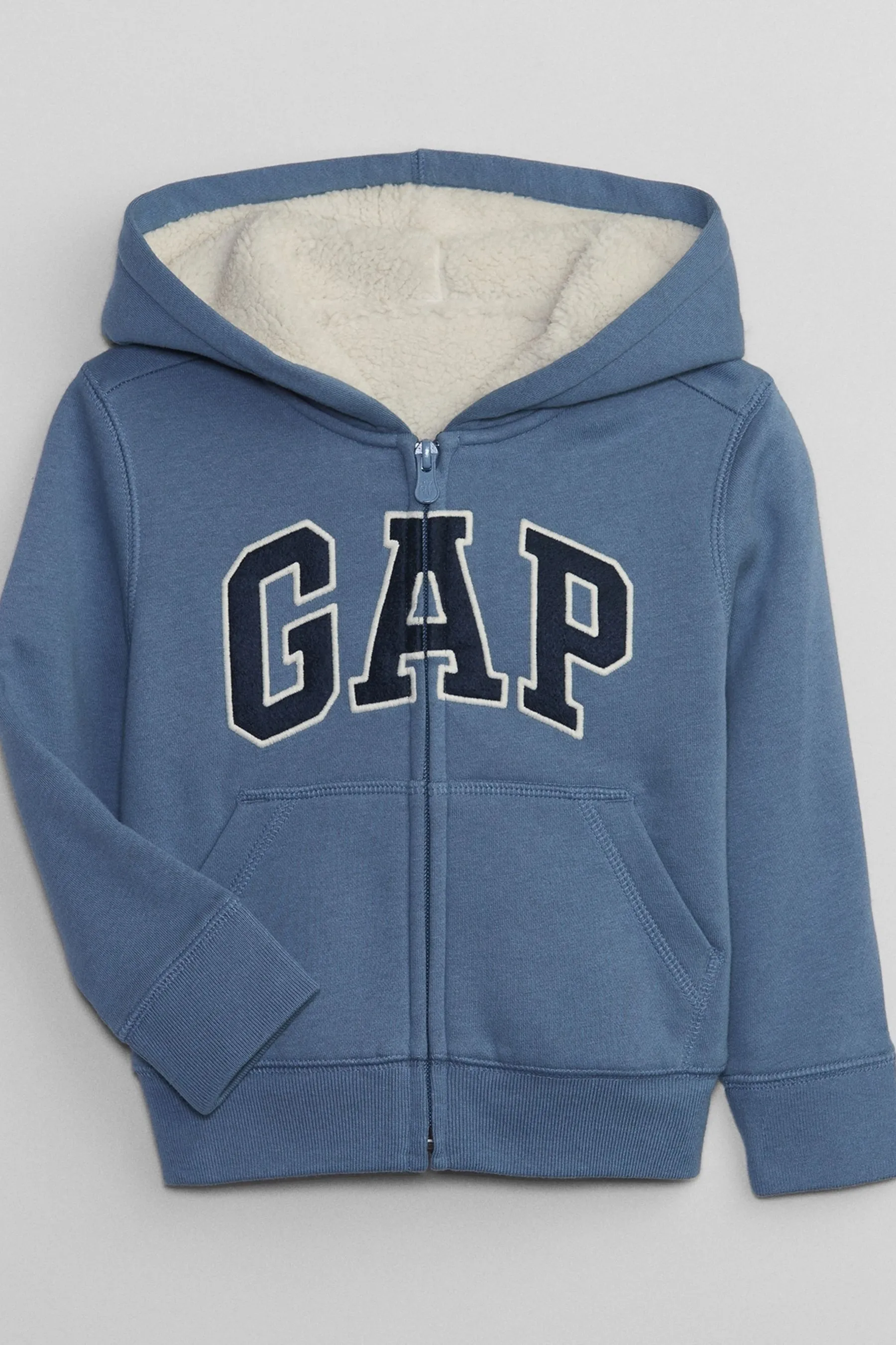 Blue Logo Sherpa Zip Long Sleeve Hoodie (12mths-5yrs)