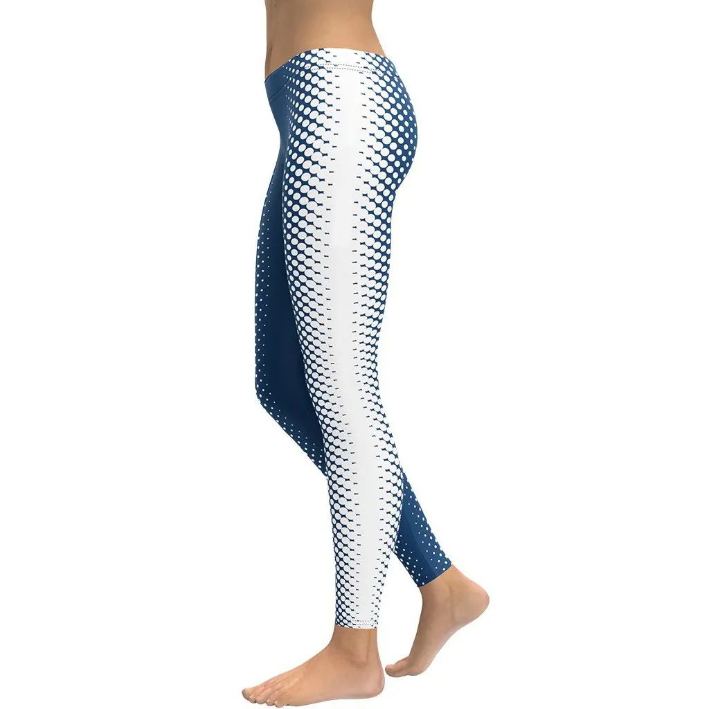 Blue Optical Illusion Slimming Leggings