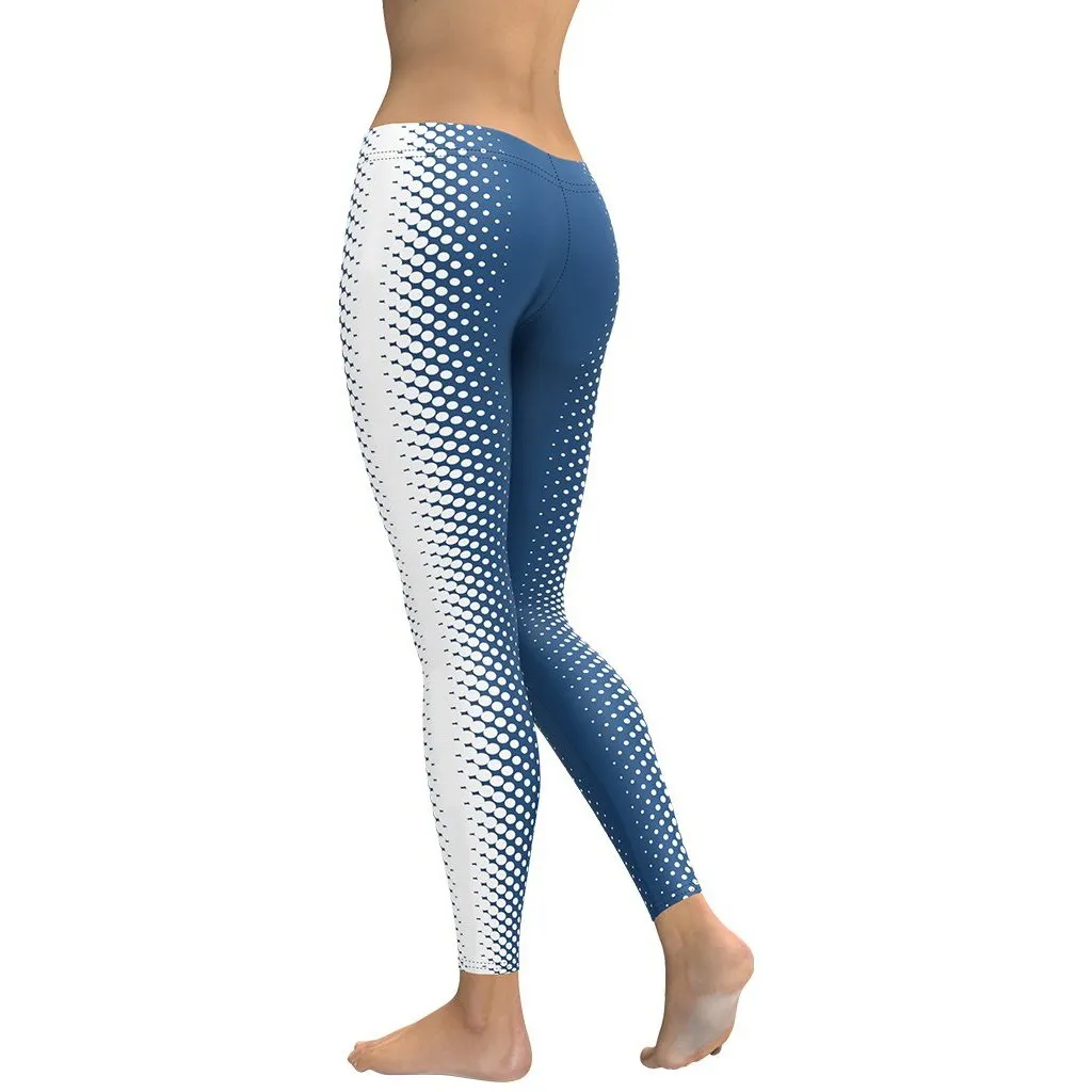 Blue Optical Illusion Slimming Leggings