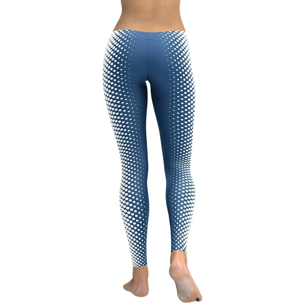 Blue Optical Illusion Slimming Leggings