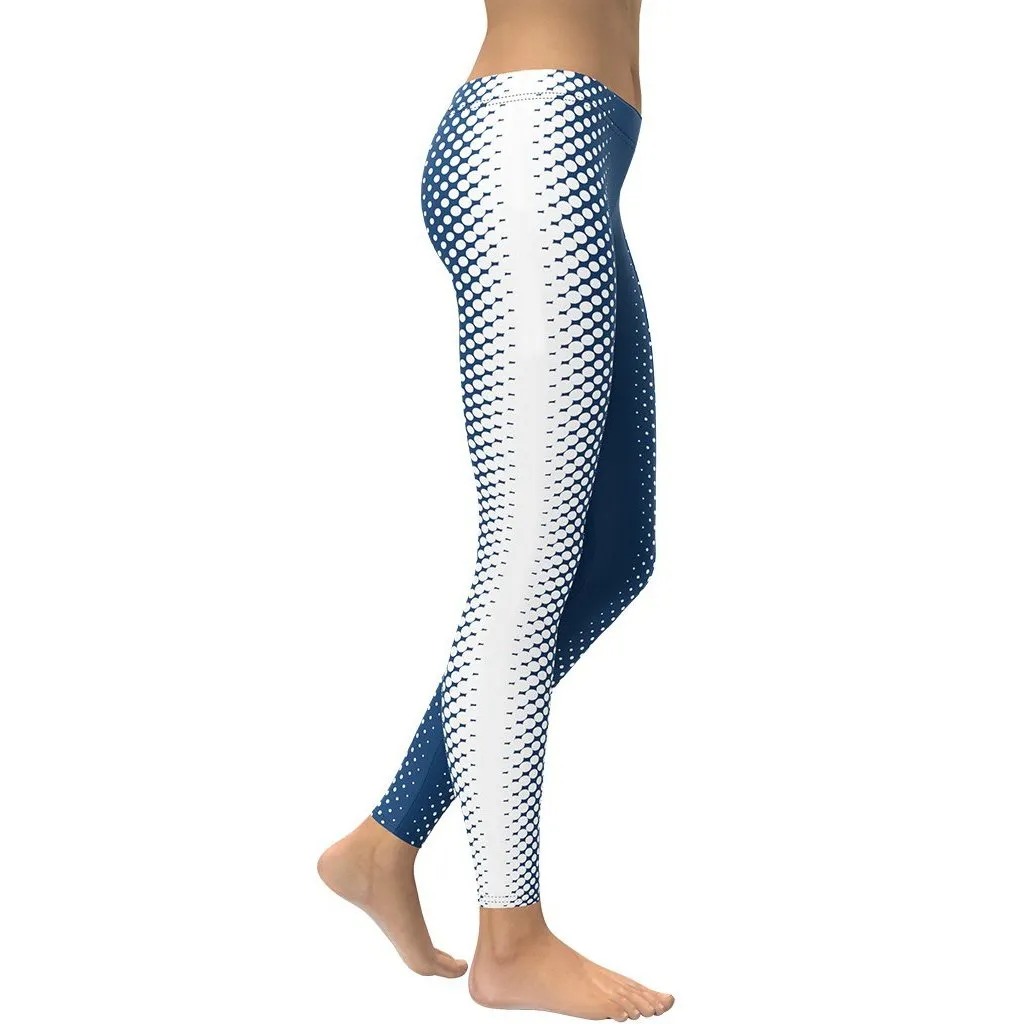 Blue Optical Illusion Slimming Leggings