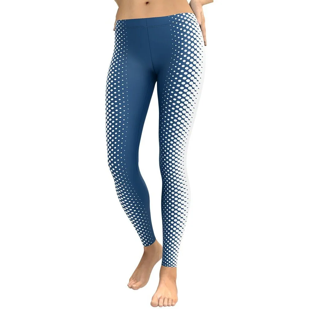 Blue Optical Illusion Slimming Leggings