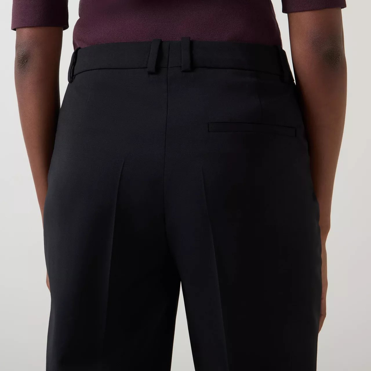 BOSS Tilunah Mid-Rise Slim Leg Trousers - Black