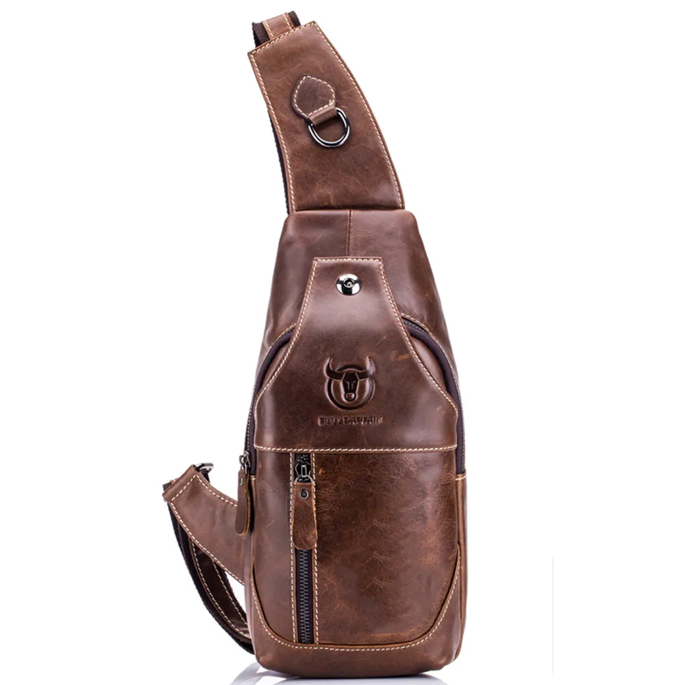 BULLCAPTAIN Genuine Leather Backpack