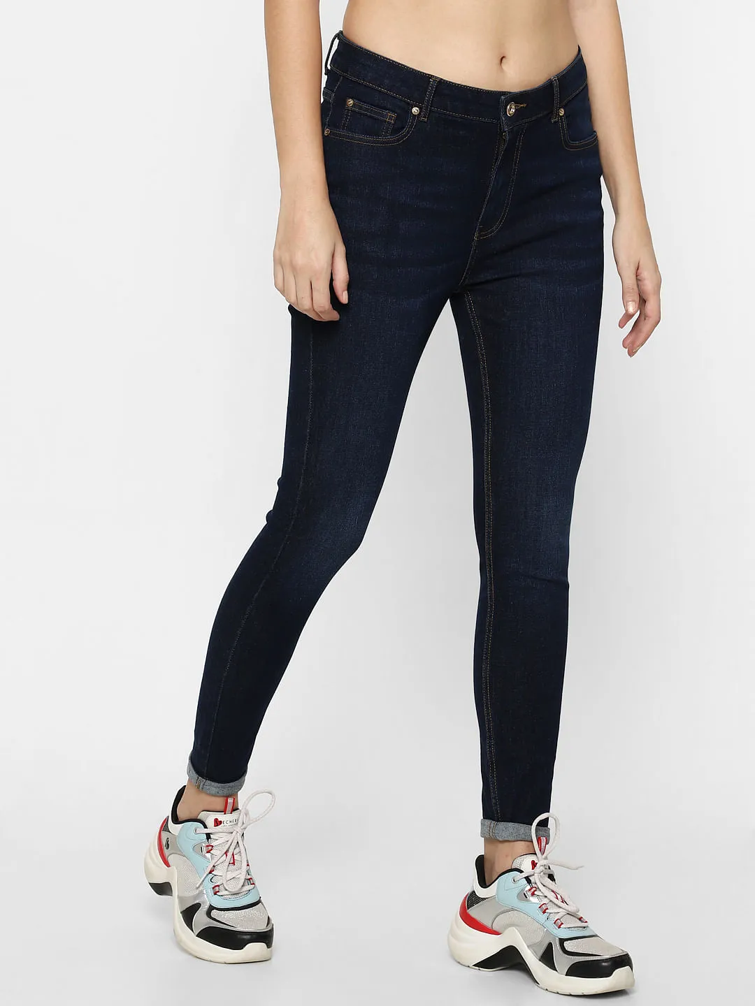 Buy Dark Blue High Rise Regular Jeans for Women | ONLY | 294393001