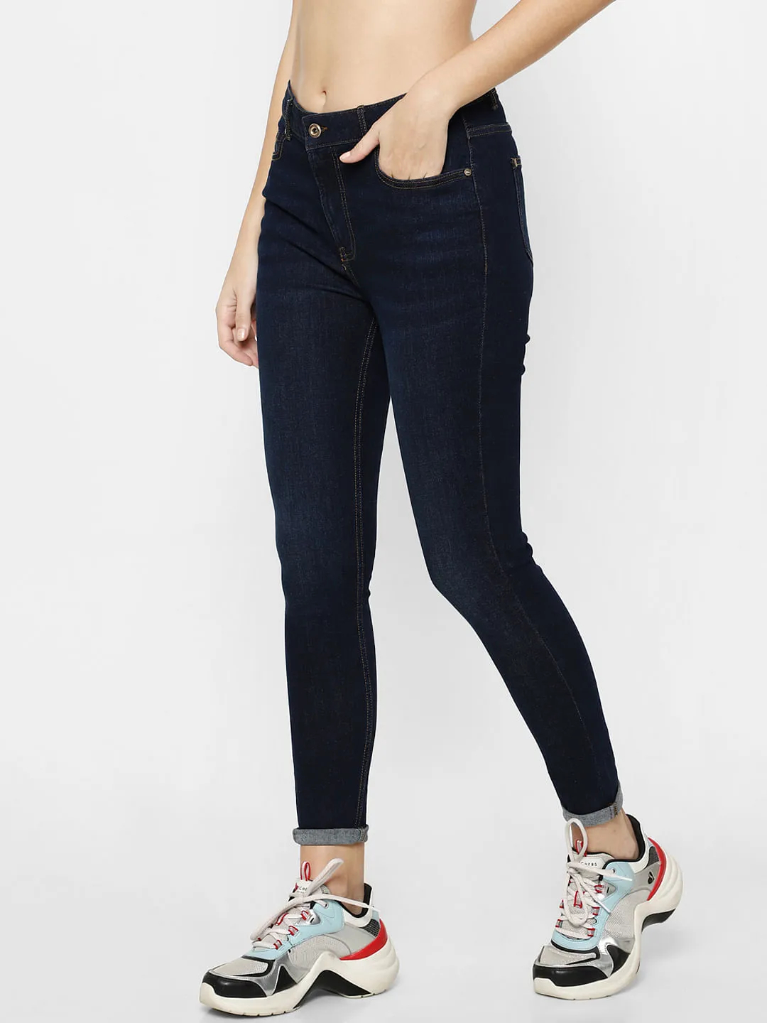 Buy Dark Blue High Rise Regular Jeans for Women | ONLY | 294393001