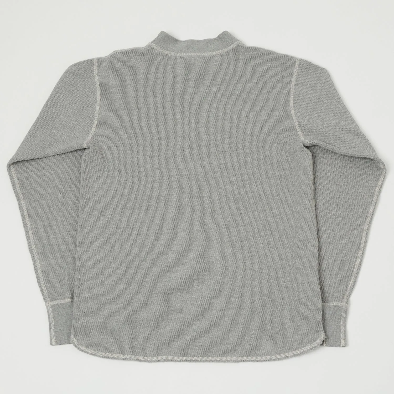 Buzz Rickson's L/S Thermal Henley - Heather Grey