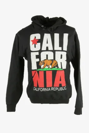 California Print Hoodie Vintage Sport-wear 90s Black Size M - Pepper Tree London