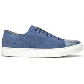 Calzoleria Toscana Q421 Crocodile & Suede Sneakers Blue