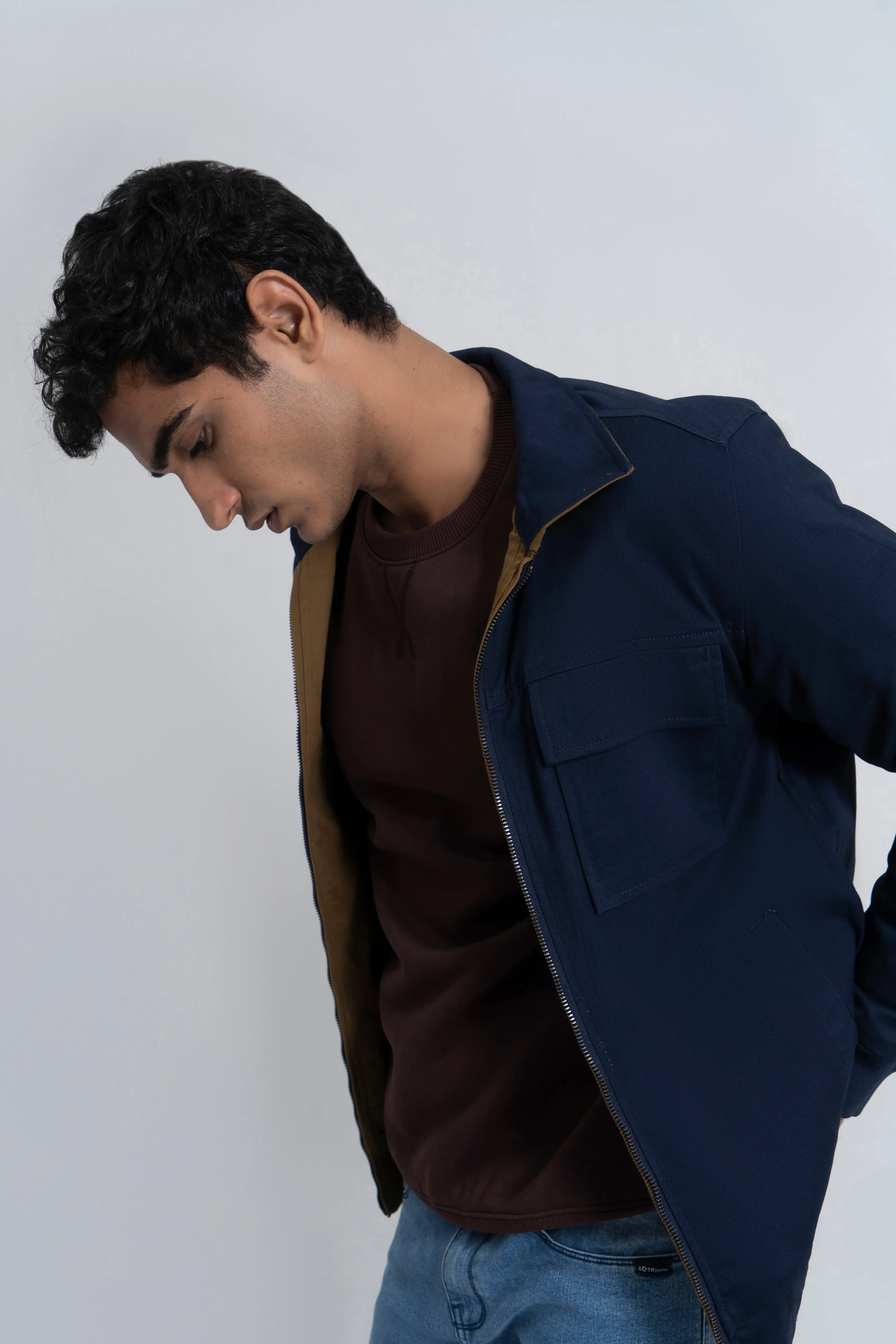 Camel/Navy Double Side Jacket