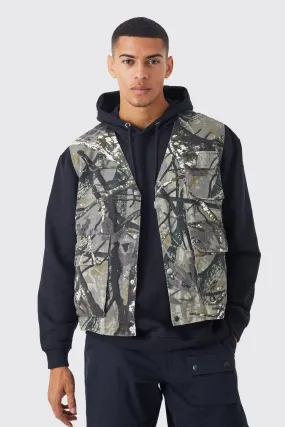 Camo Twill Utility Vest | boohooMAN UK