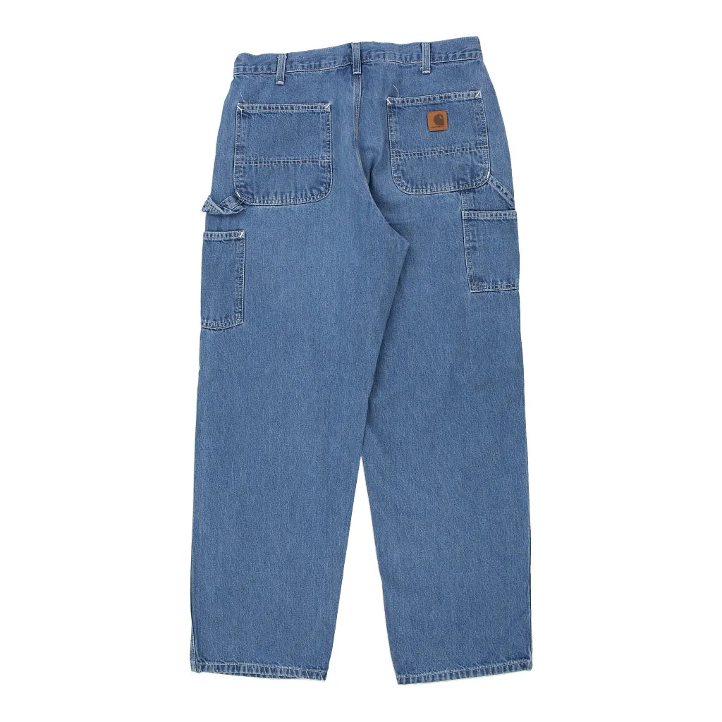 Carhartt Carpenter Trousers - 36W 32L Blue Cotton