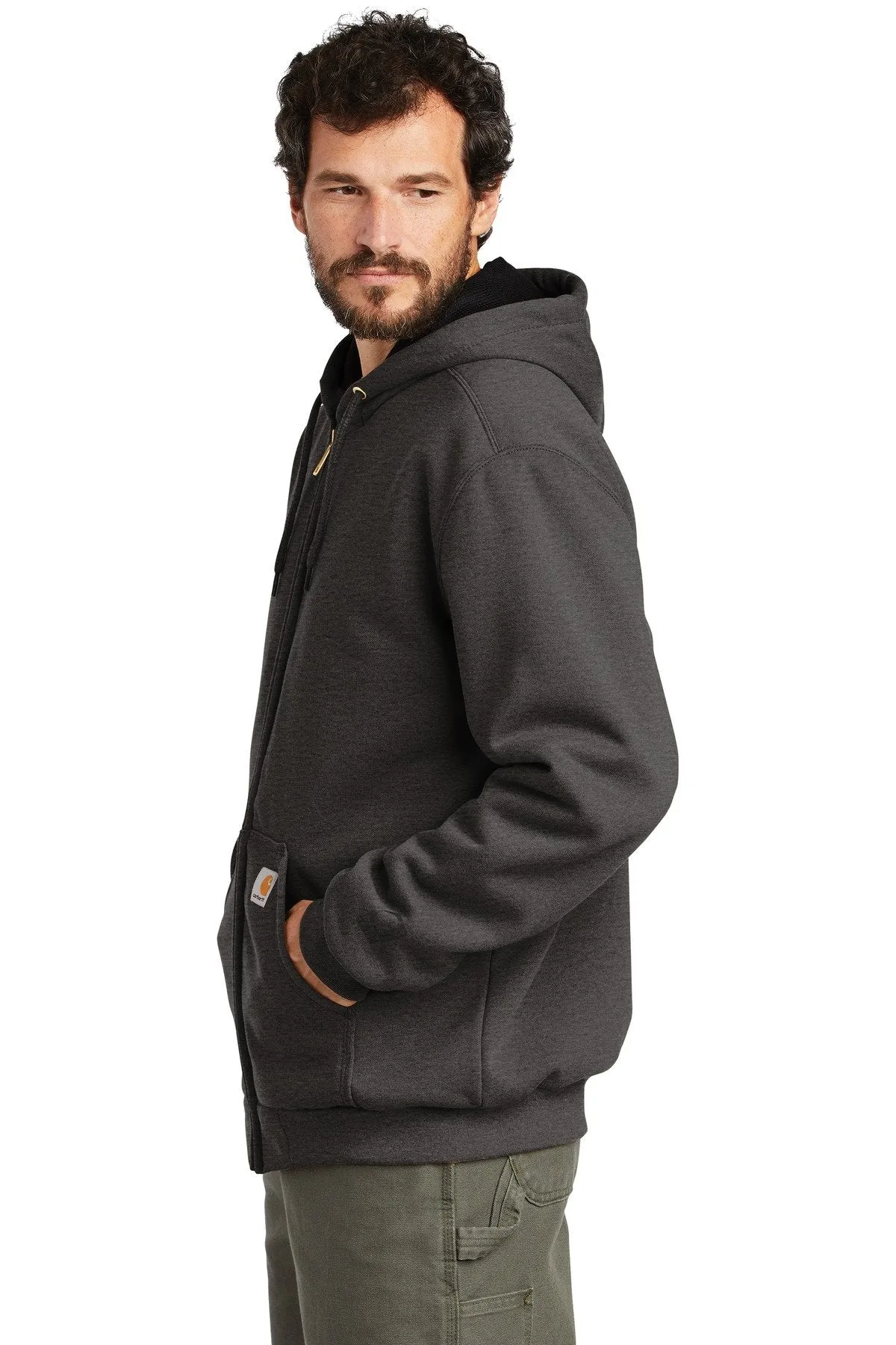 Carhartt Rain Defender Rutland Thermal-Lined Hooded Zip-Front Sweatshirt CT100632 Carbon Heather