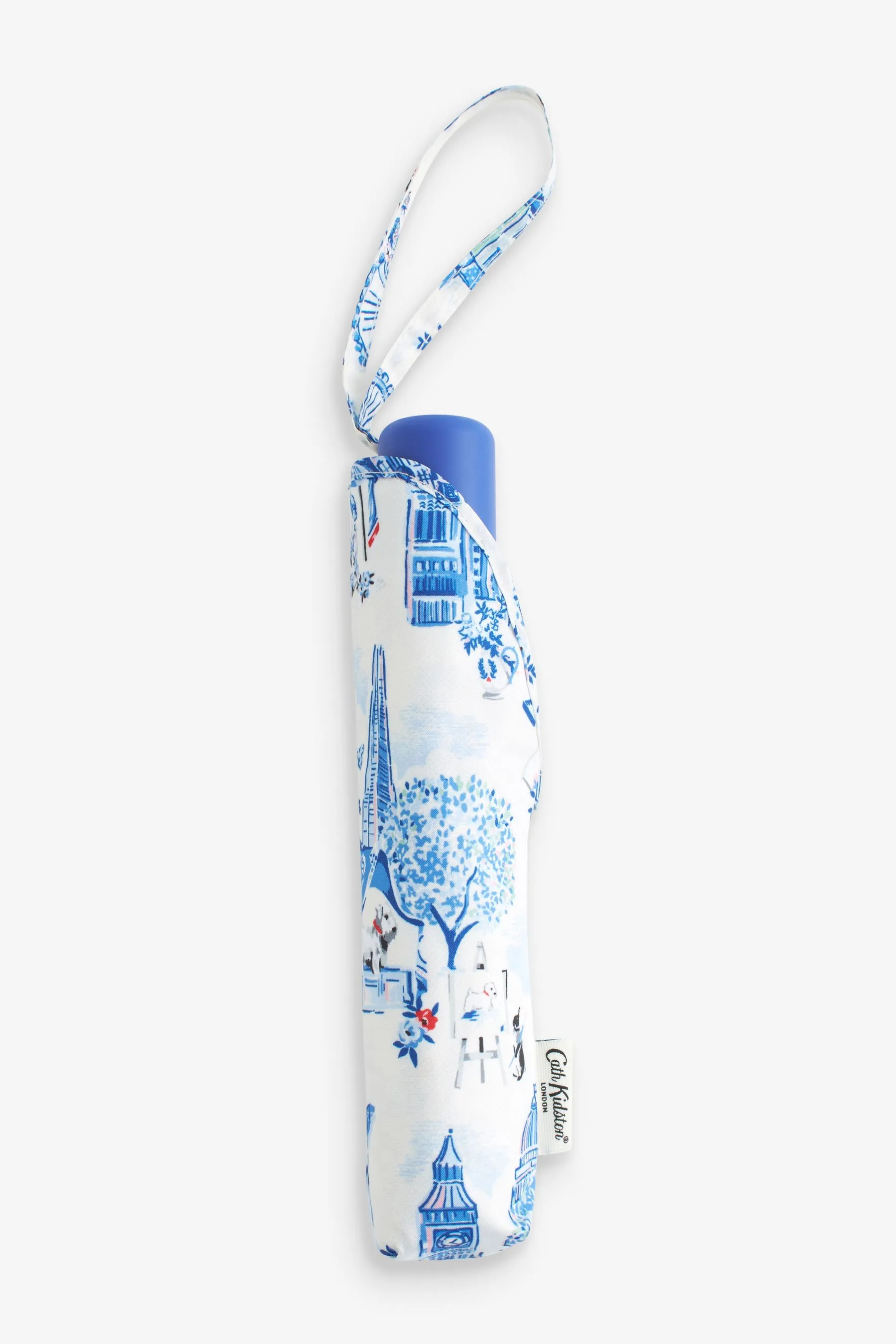 Cath Kidston Blue/White London Print Compact Umbrella