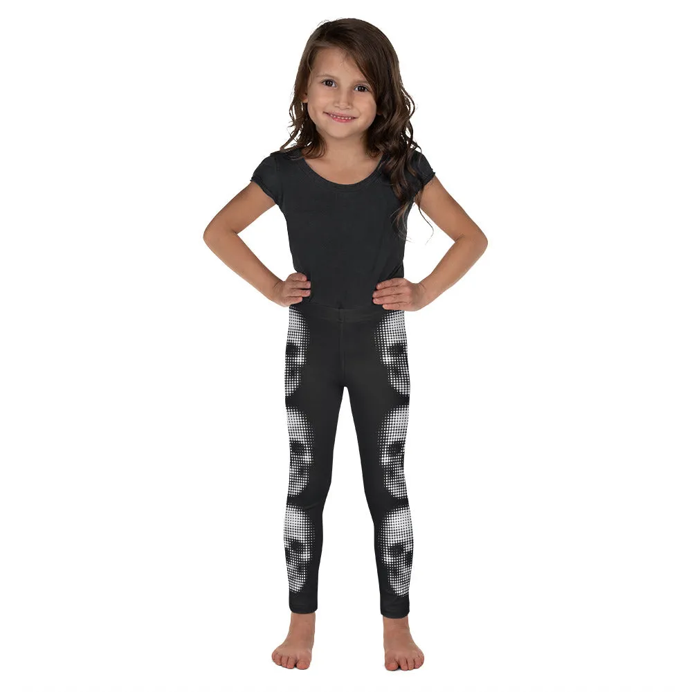 Charcoal Halftone Skull Kid's Leggings