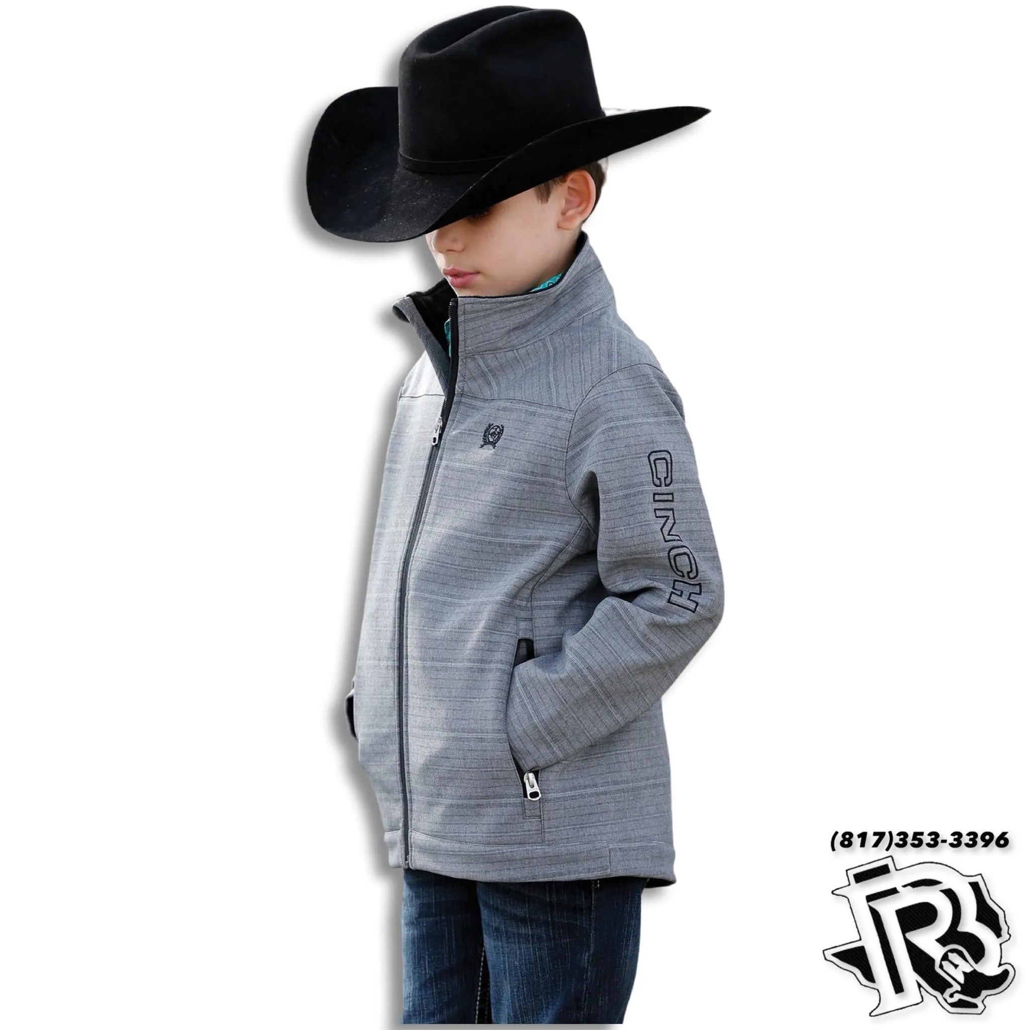 CINCH |KIDS GREY WESTERN SOFT SHELL  JACKET (MWJ5070001)MWK759001