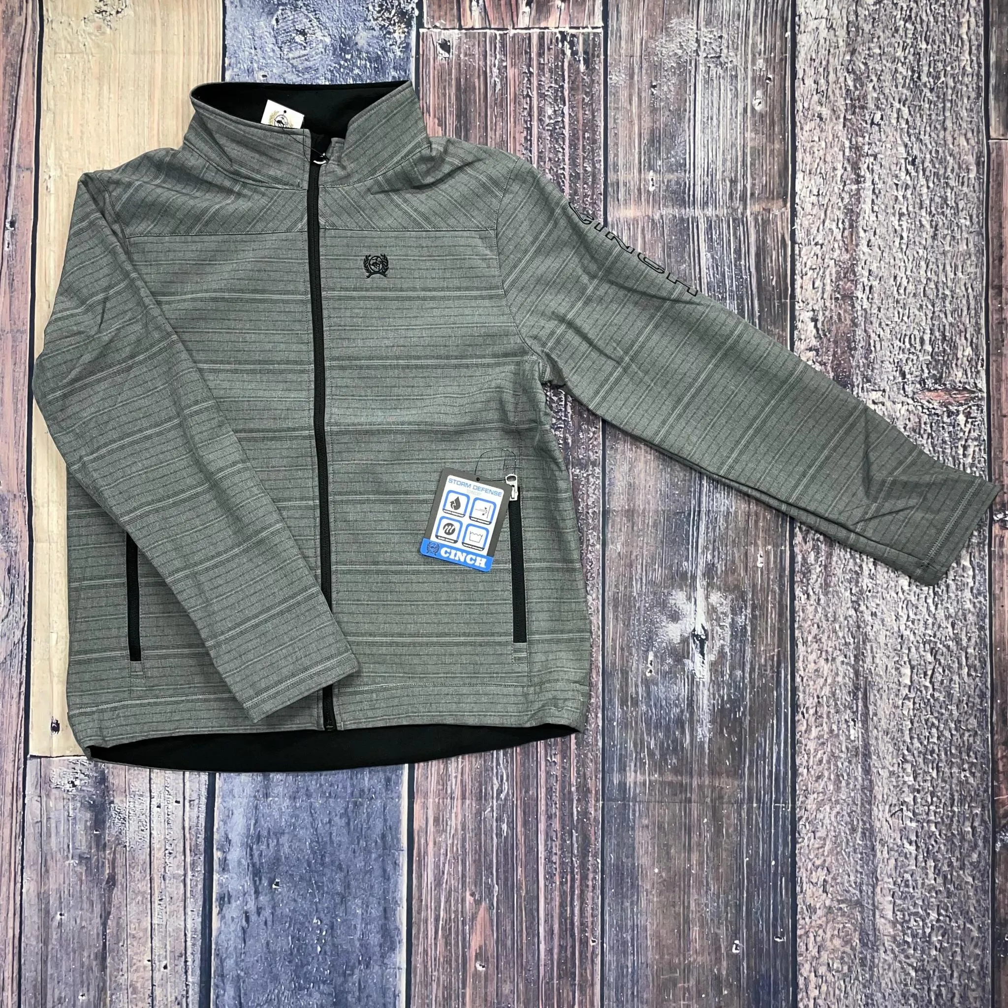 CINCH |KIDS GREY WESTERN SOFT SHELL  JACKET (MWJ5070001)MWK759001