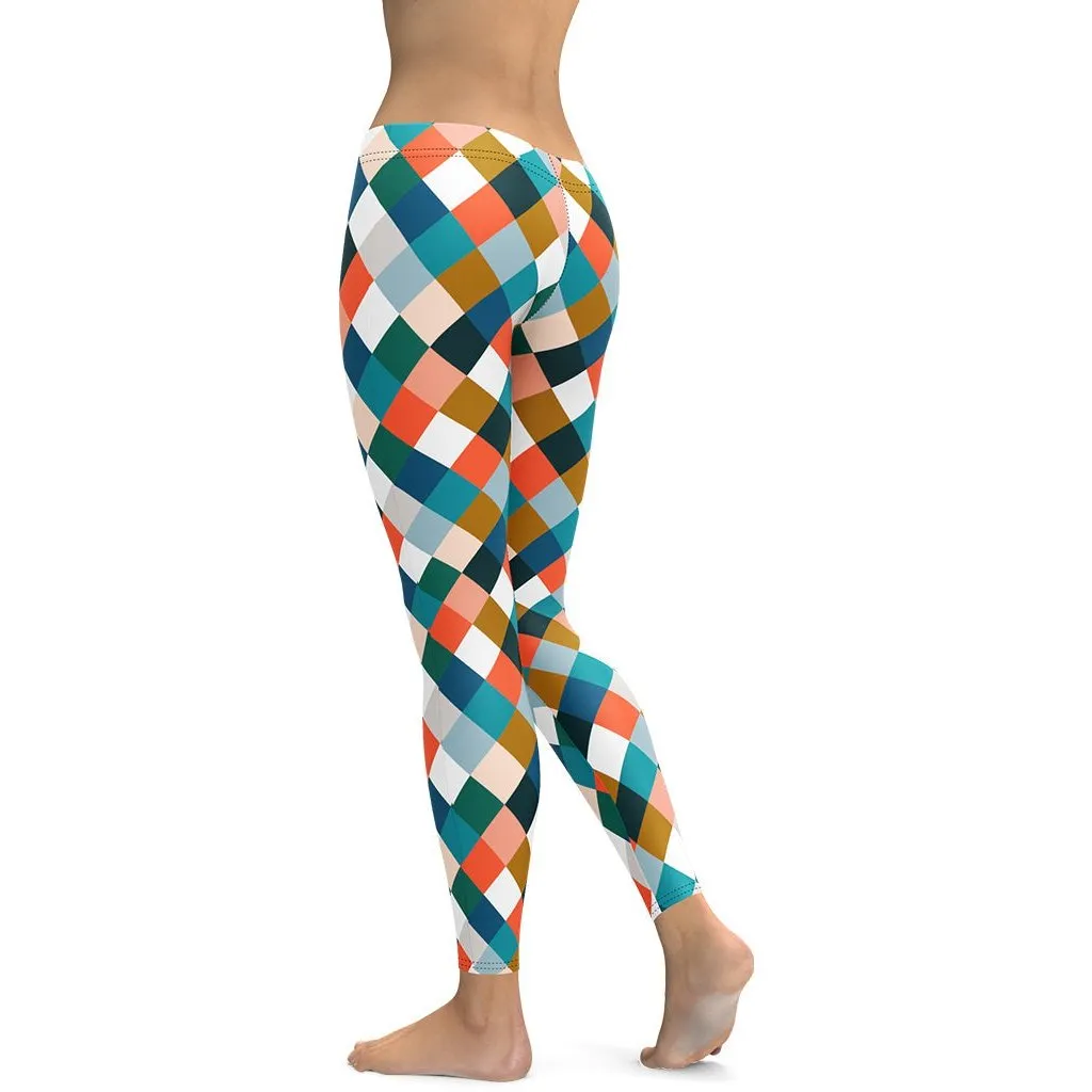 Colorful Rhombus Pattern Leggings