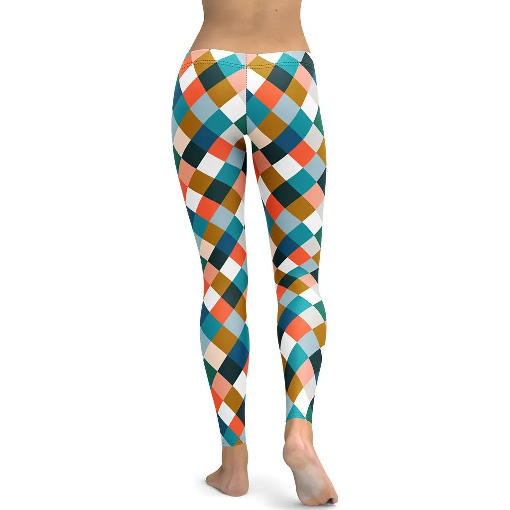 Colorful Rhombus Pattern Leggings