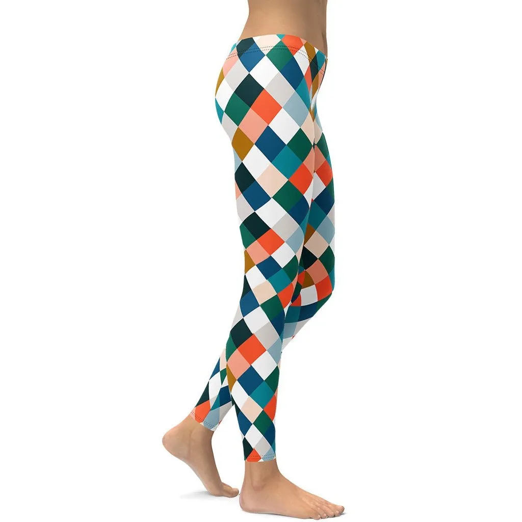 Colorful Rhombus Pattern Leggings