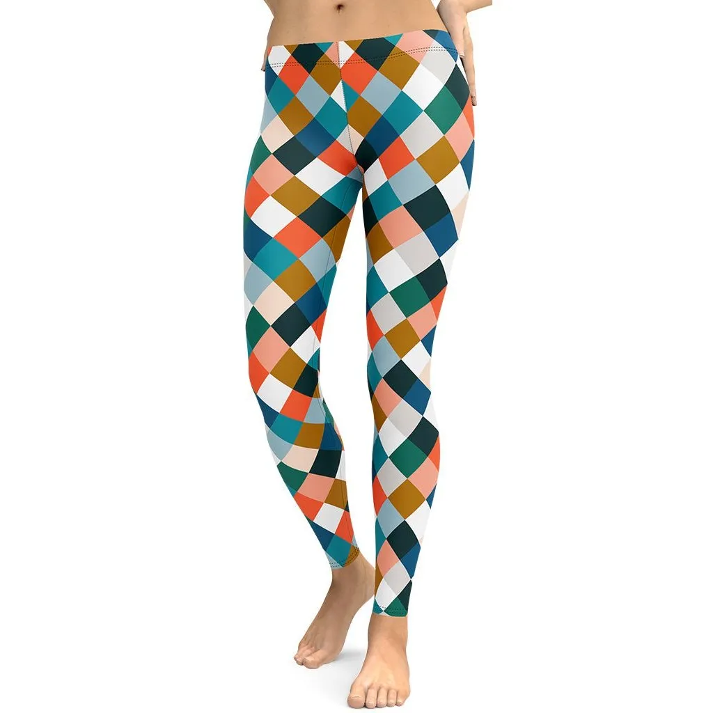 Colorful Rhombus Pattern Leggings