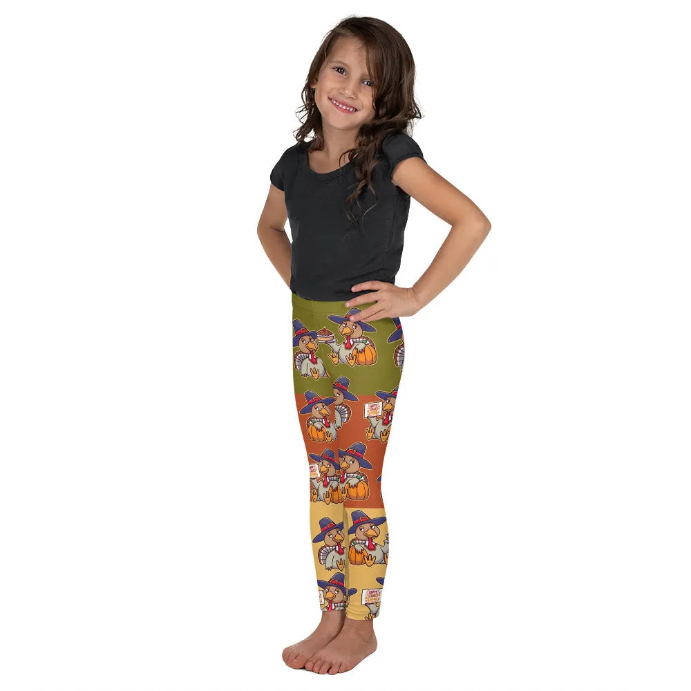 Colorful Turkey Print Kid's Leggings