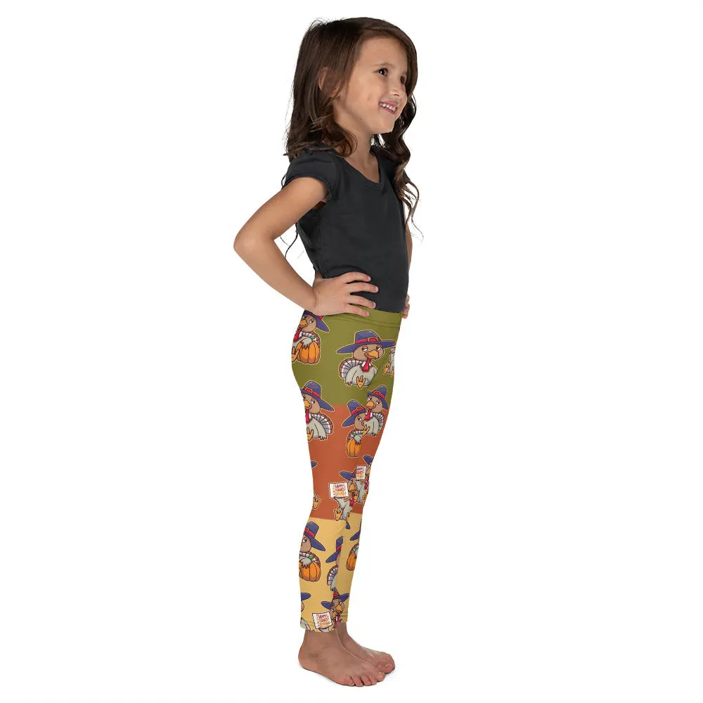 Colorful Turkey Print Kid's Leggings