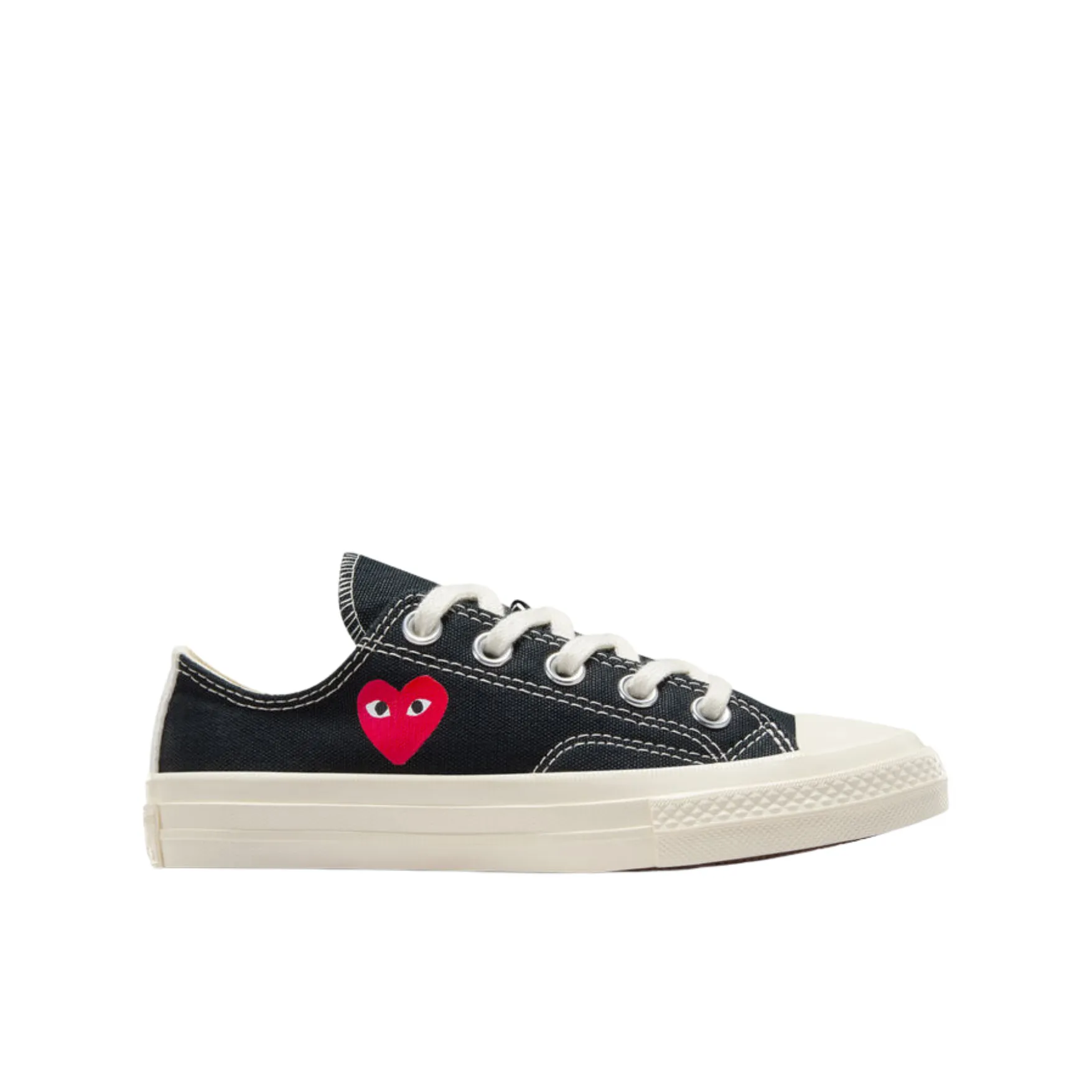 Converse x CDG* Play Single Heart Chuck 70 Low Top - Black/Red/Egret