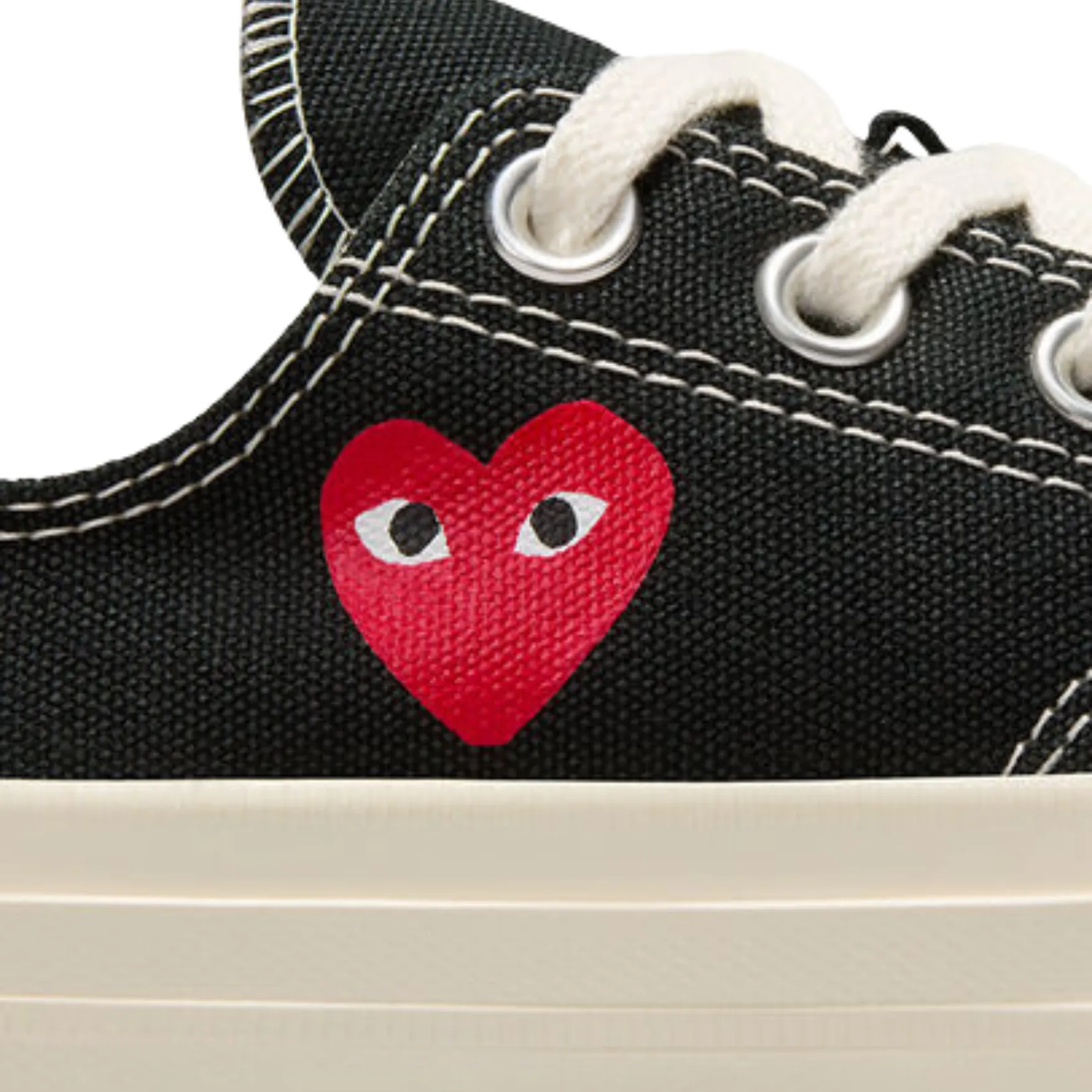 Converse x CDG* Play Single Heart Chuck 70 Low Top - Black/Red/Egret