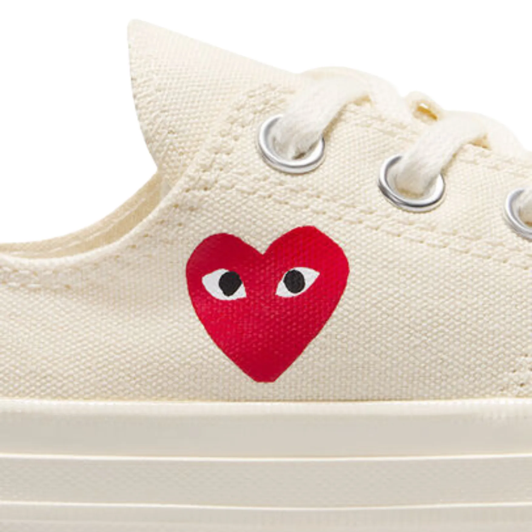 Converse x CDG* Play Single Heart Chuck 70 Low Top - Milk/Red/Black