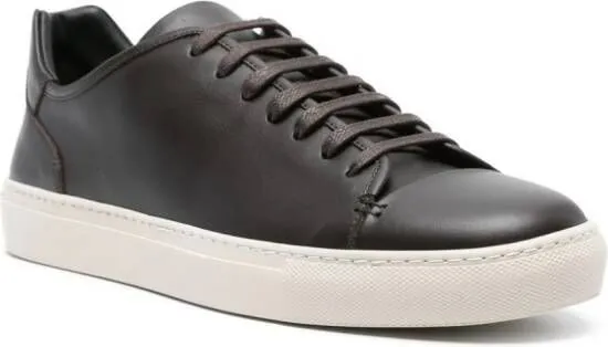 Corneliani low-top smooth leather sneakers Brown