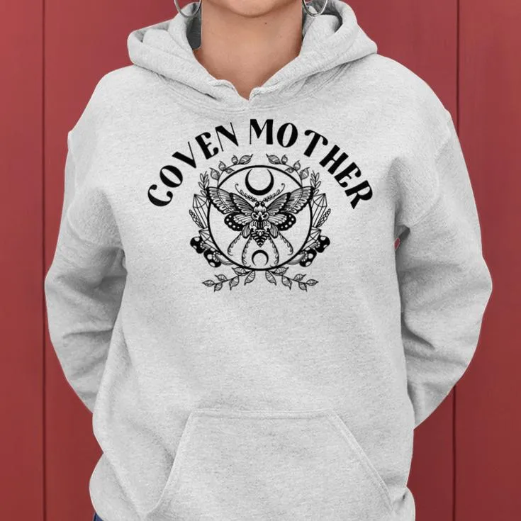 Coven Mother Moth Moon For Witches Mom Of The Coven Women Hoodie