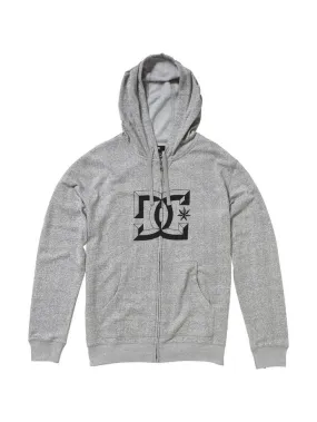 DC D-Rebel Zip-Up Hoodie - Heather Grey - Men's Sweatshirt